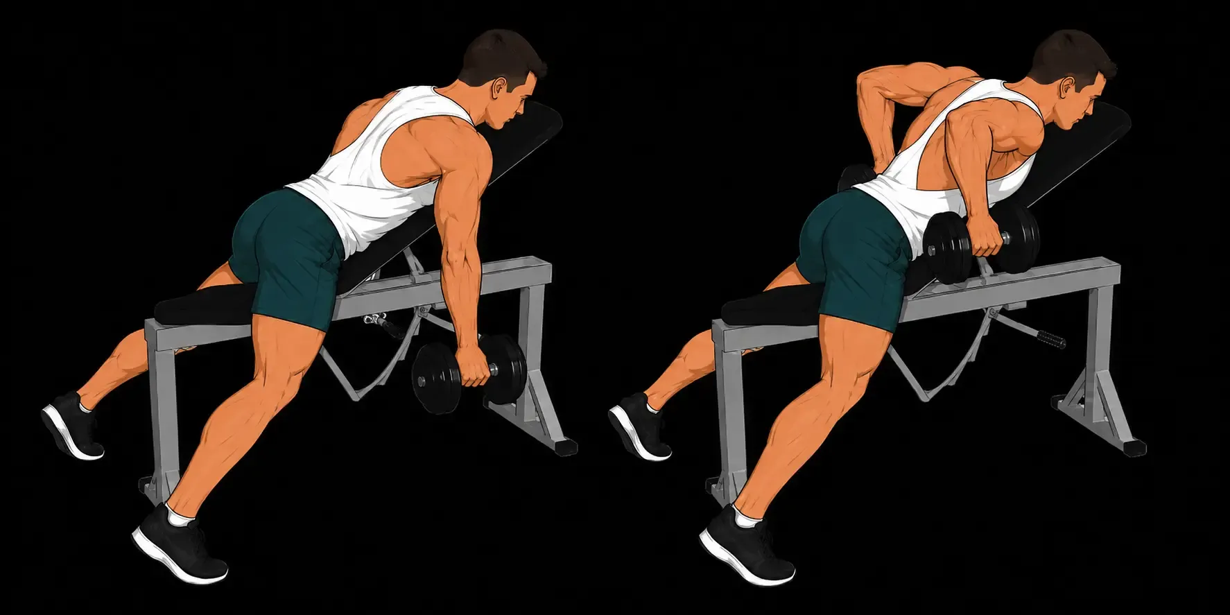 Incline Bench Dumbbell Row