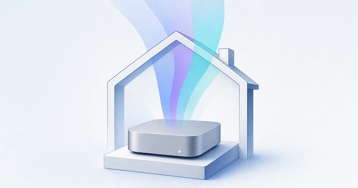 A compact Mac mini home server powering private cloud, local AI, automation, development, and media services